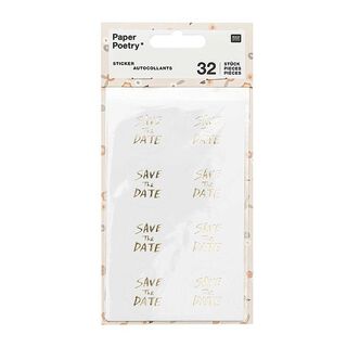 SAVE THE DATE STICKER| RICO DESIGN – white/gold, 