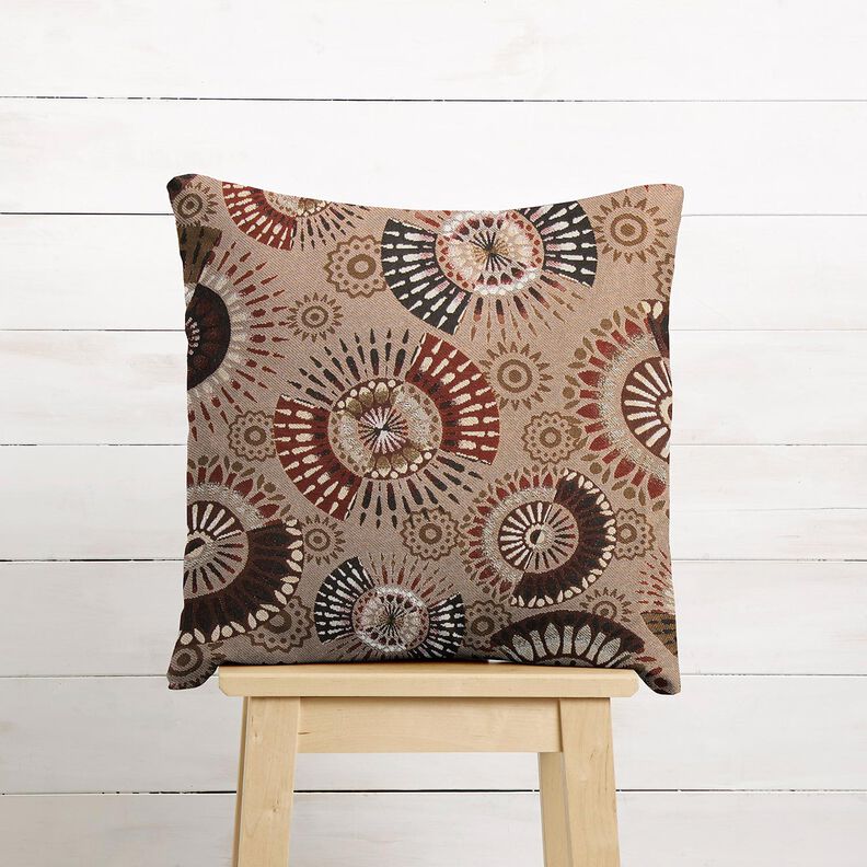Decor Fabric Jacquard elegant mandala – dark taupe/burgundy,  image number 6