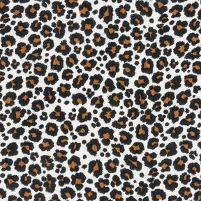 Double Gauze/Muslin Leopard Print – white/black, 