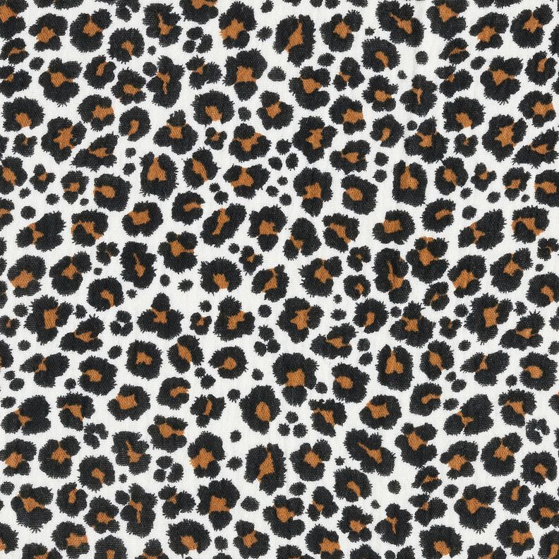 Double Gauze/Muslin Leopard Print – white/black, image number 1