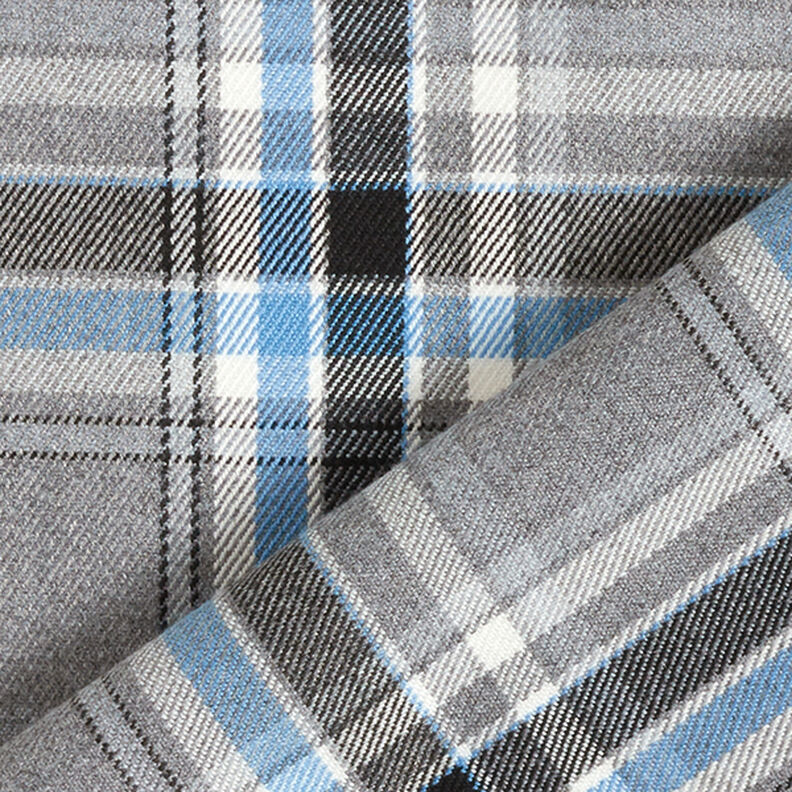 Stretch Trouser Fabric Tartan – grey/black,  image number 4