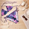 Swimsuit Fabric Tropical Flowers – navy blue/pink,  thumbnail number 7