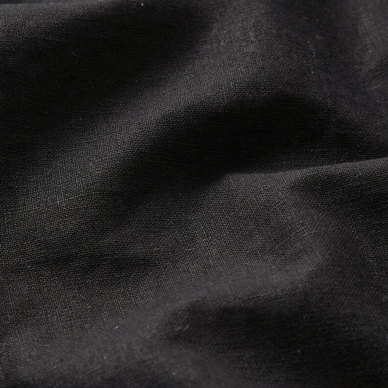 washed linen cotton blend – black,  image number 2