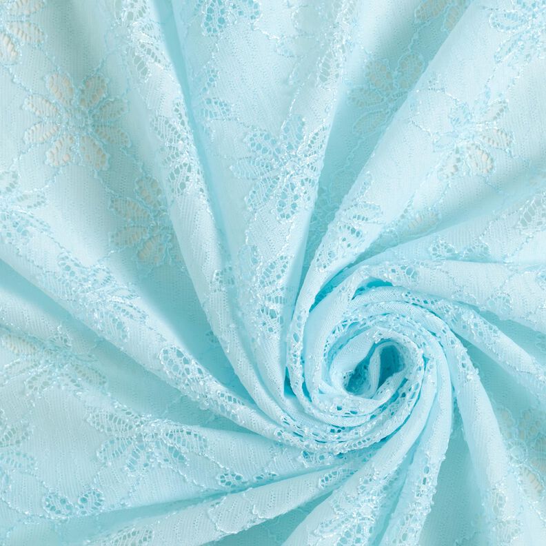 Flowers stretchy lace – ice blue,  image number 3