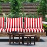 Outdoor Fabric Canvas Block Stripes – red/ivory,  thumbnail number 6