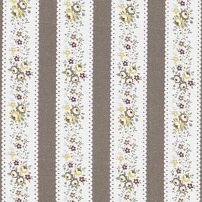 Floral Stripes Cotton Poplin – white/khaki, 