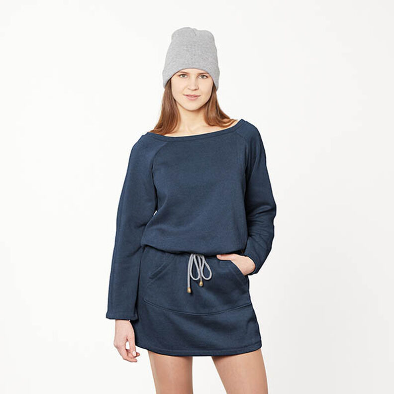 Brushed Sweatshirt Fabric Premium – blue-black,  image number 5