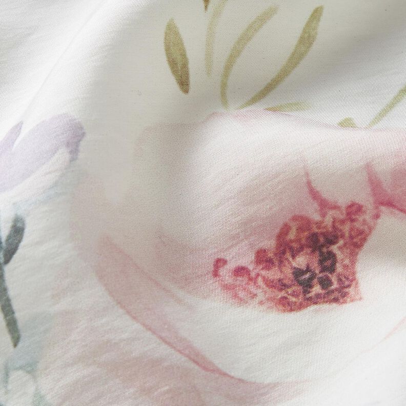 Voile Viscose Blend Delicate Roses – ivory/rosé,  image number 2