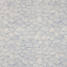 Decorative half Panama fabric Wave pattern – royal blue/natural, 