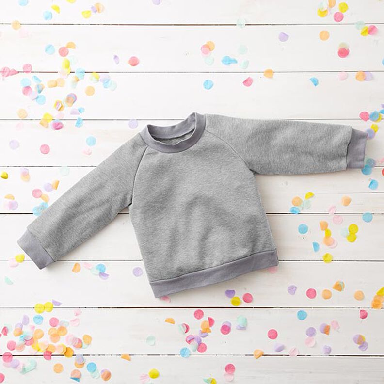 Light Cotton Sweatshirt Fabric Mottled – light grey,  image number 7