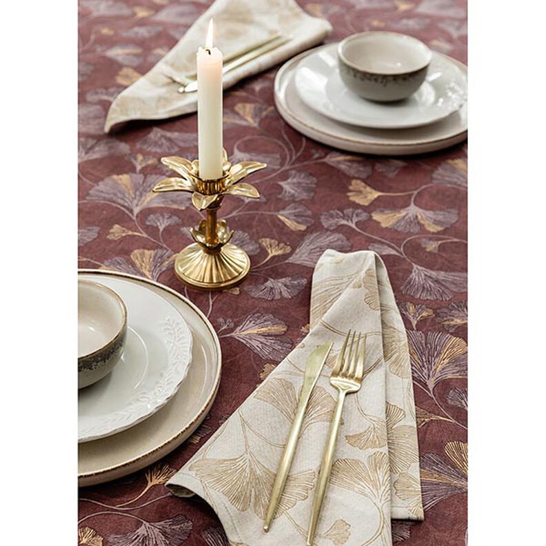 Decor Fabric Half Panama Ginkgo – mustard/natural,  image number 6