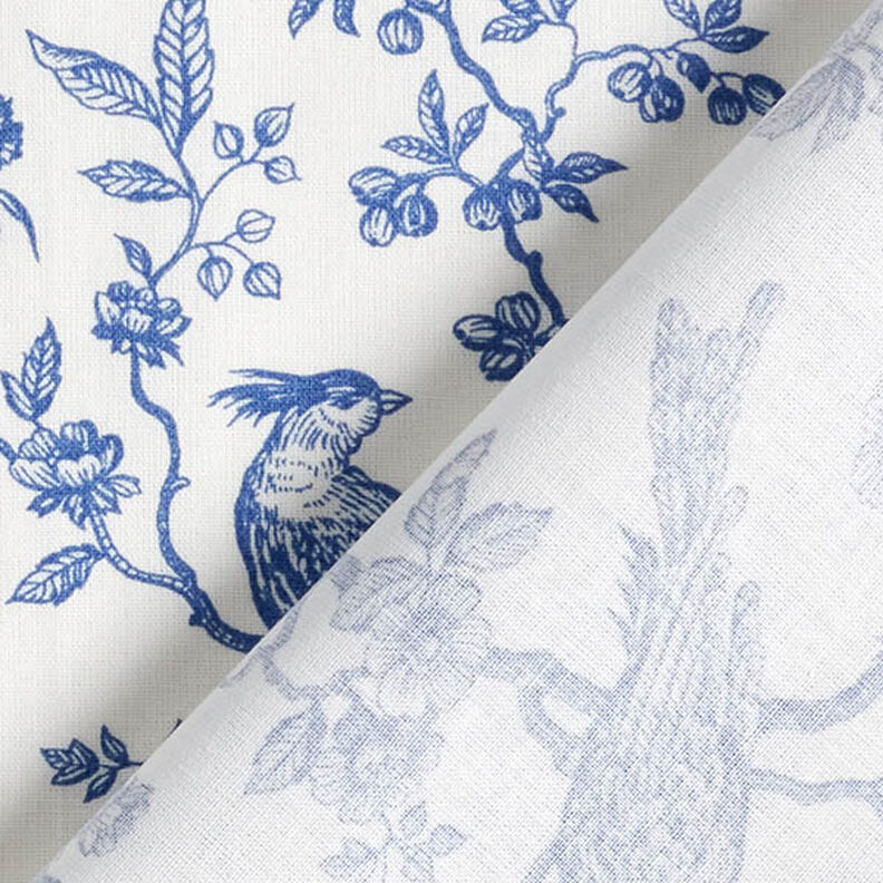 Cotton Cretonne birds – royal blue/offwhite,  image number 4