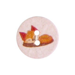 Polyester Button 2-Hole Recycling Fox [Ø15 mm] – pink, 
