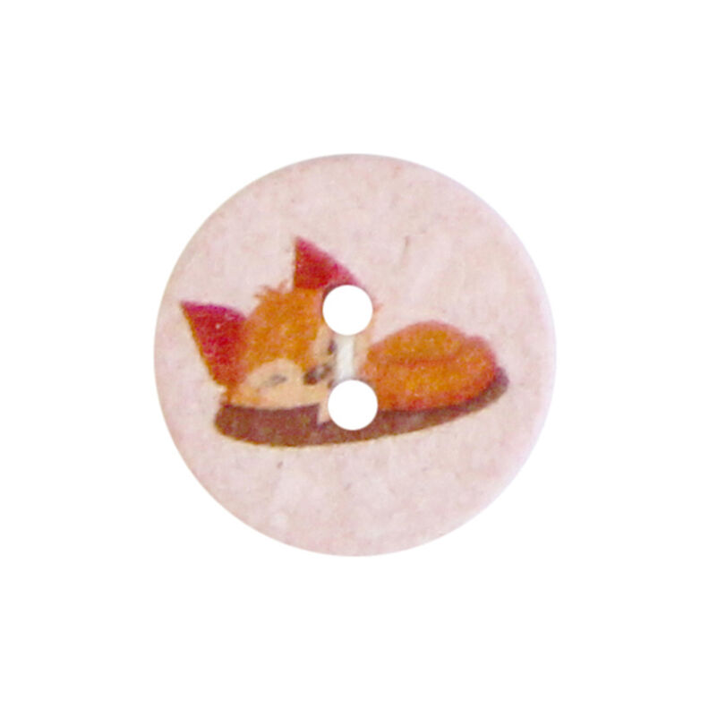 Polyester Button 2-Hole Recycling Fox [Ø15 mm] – pink,  image number 1