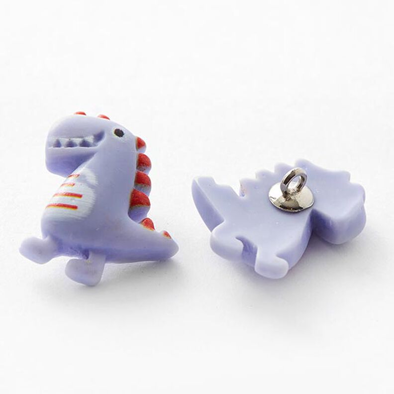 Dino Shank Button [ Ø20 mm ] – lilac/red,  image number 2
