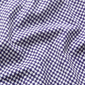 GOTS Cotton Jersey Mini Check | TCC x LOOKS by Wolfgang Joop – blue lilac/white, 