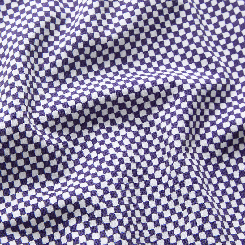 GOTS Cotton Jersey Mini Check | TCC x LOOKS by Wolfgang Joop – blue lilac/white,  image number 3