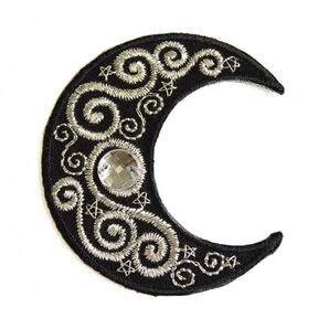 Appliqué  Moon [ 5 x 4,5 cm ] – black/silver, 