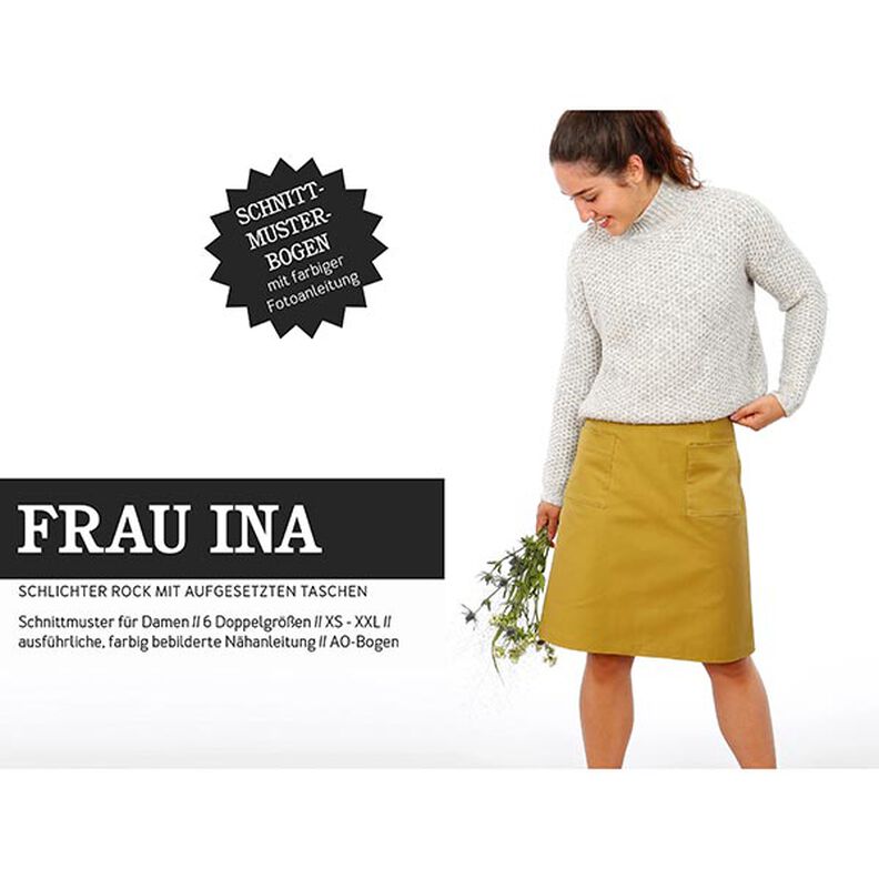 WOMAN INA - simple skirt with patch pockets, Studio Schnittreif  | XS -  XXL,  image number 1