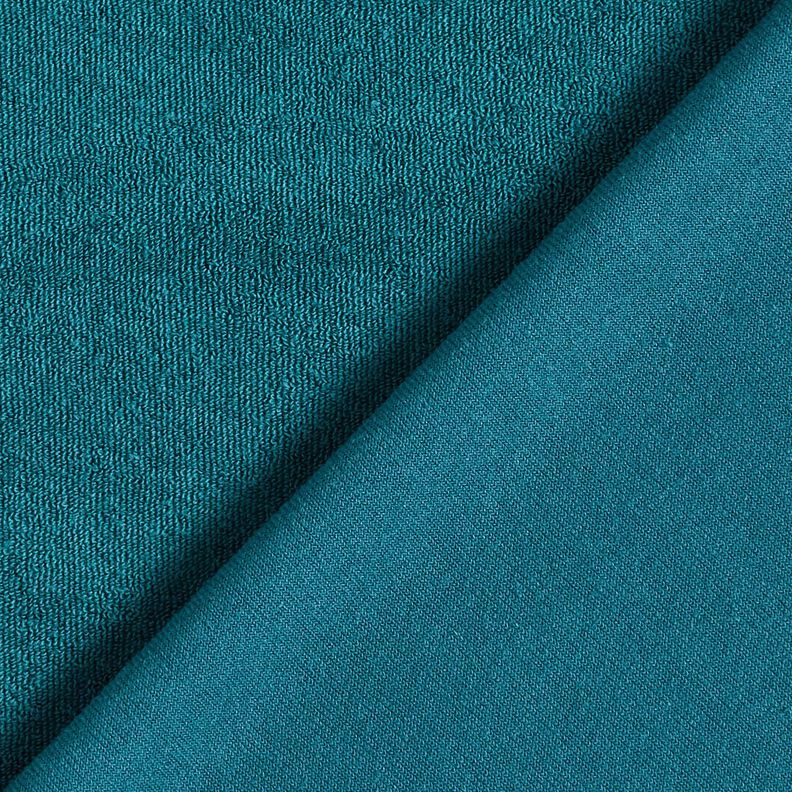 Towelling Fabric Stretch Plain – petrol,  image number 3