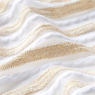 Fine knit effect stripes – white/gold, 