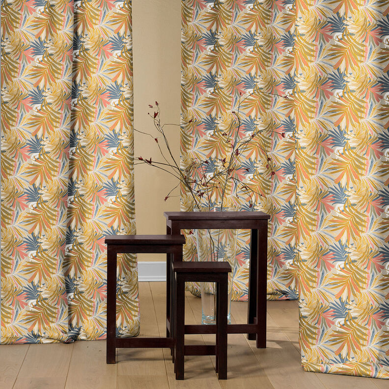Decor Fabric Canvas Jungle Leaves 280 cm – light taupe/copper,  image number 8
