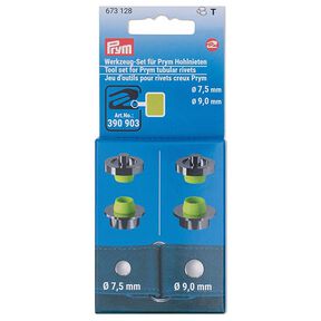 Hollow Rivet Tool Set [4 pieces | Ø 7.5+9mm] | Prym – silver metallic/light green, 