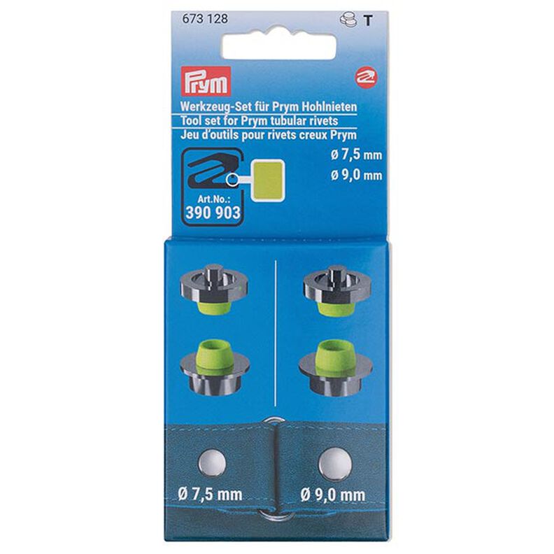 Hollow Rivet Tool Set [4 pieces | Ø 7.5+9mm] | Prym – silver metallic/light green,  image number 1