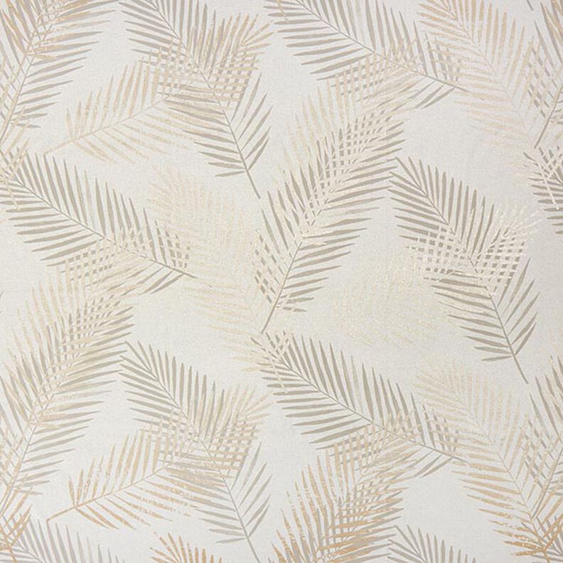 Metallic Palm Fronds Blackout Fabric – beige/gold,  image number 1