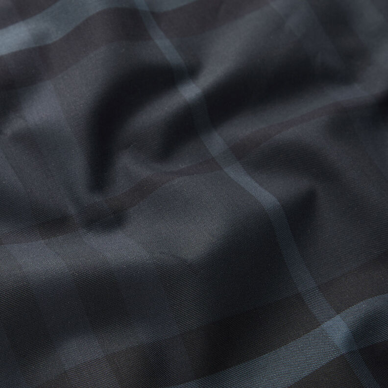 Tartan check shirt fabric – midnight blue/black,  image number 2