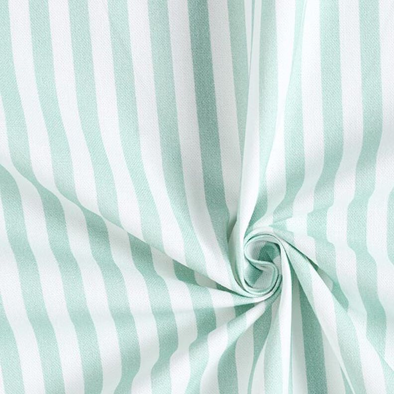 Decor Fabric Half Panama Vertical stripes – mint/white,  image number 3