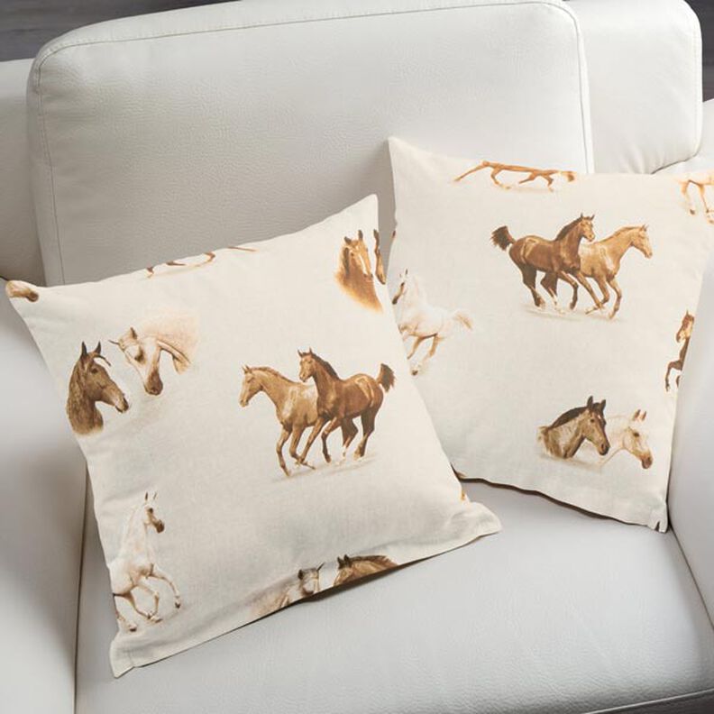 Half Panama Decor Fabric Horses,  image number 7
