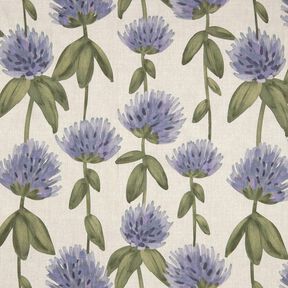 Decor Fabric Half Panama flowering clover – blue grey/light taupe, 