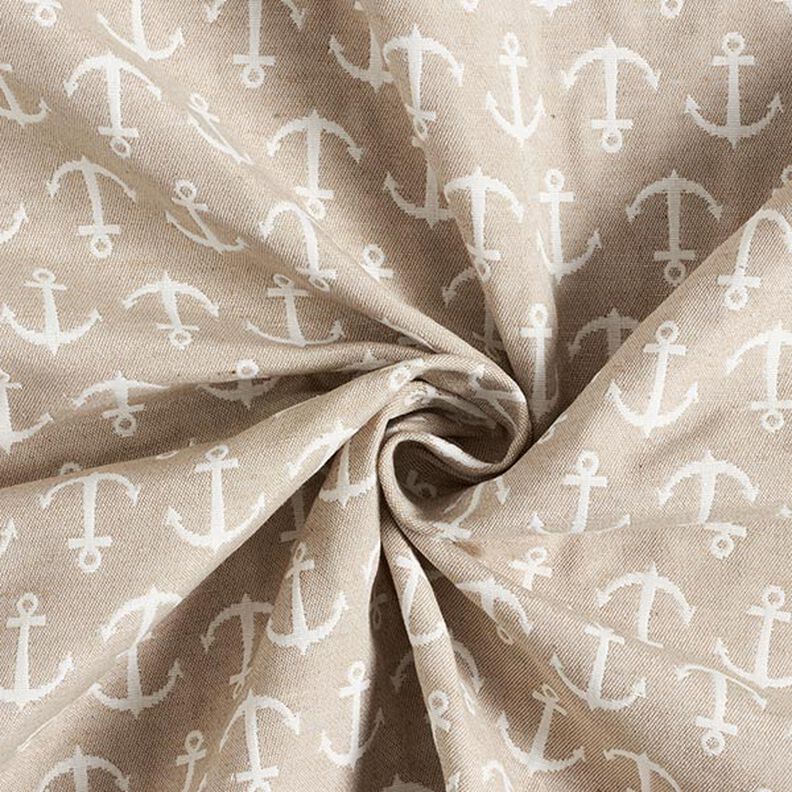 Decor Fabric Jacquard anchor – light beige/sand,  image number 3