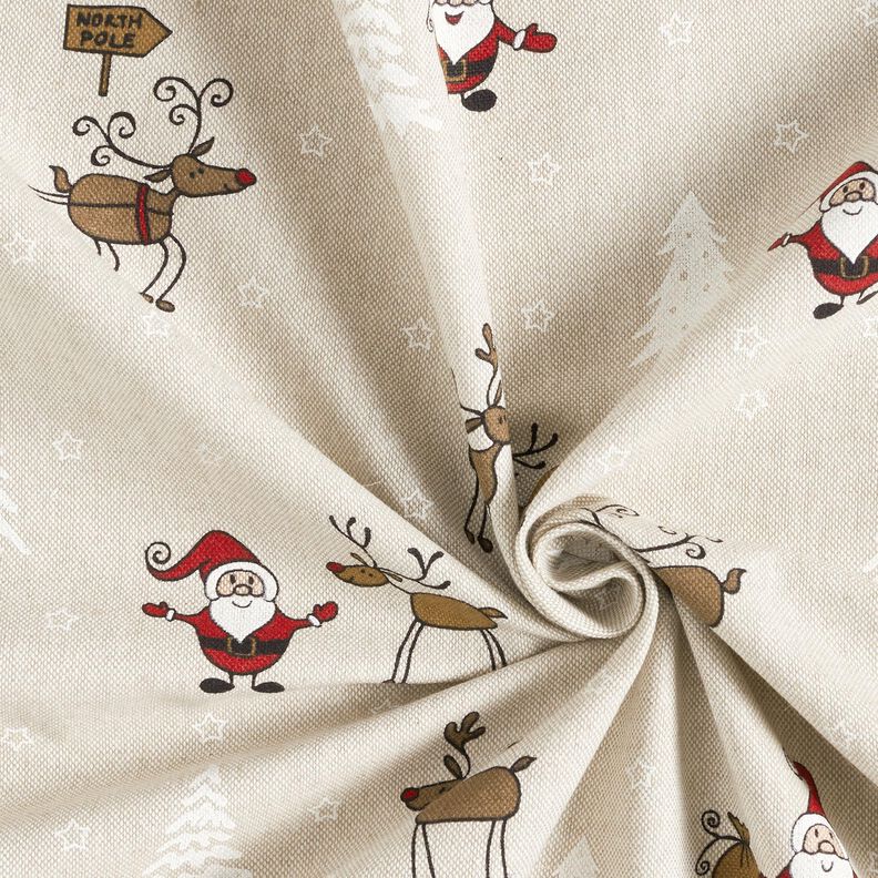 Decor Fabric Half Panama North Pole – natural/red, image number 3