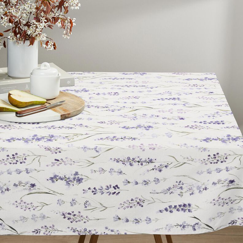 Decor Fabric Half Panama lavender field – ivory/mauve,  image number 8