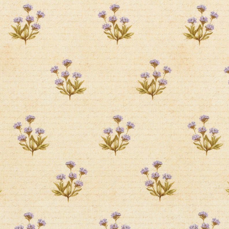 Decor Fabric Cotton Twill flowers and writing – beige,  image number 1