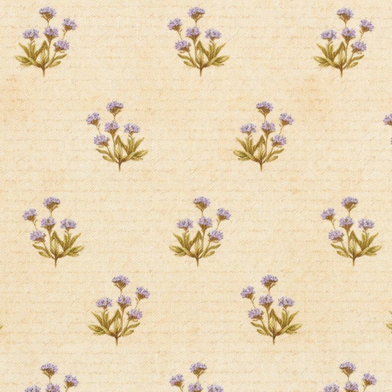 Decor Fabric Cotton Twill flowers and writing  – beige,  image number 1