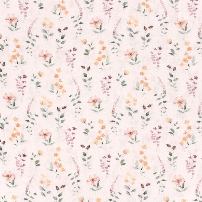 Double Gauze/Muslin wild meadow Digital Print – white, image number 1