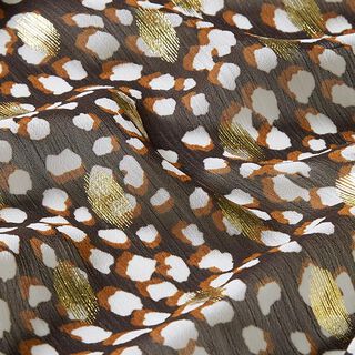 Chiffon crepe metallic print spots – black/terracotta, 