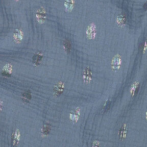 Double Gauze/Muslin dots Foil Print | by Poppy – blue grey, 