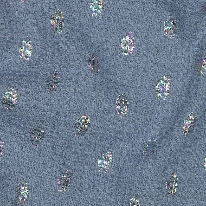 Double Gauze/Muslin dots Foil Print | by Poppy – blue grey,  image number 2