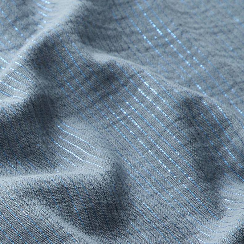 Shimmer Stripes Cotton Muslin – dove blue,  image number 3