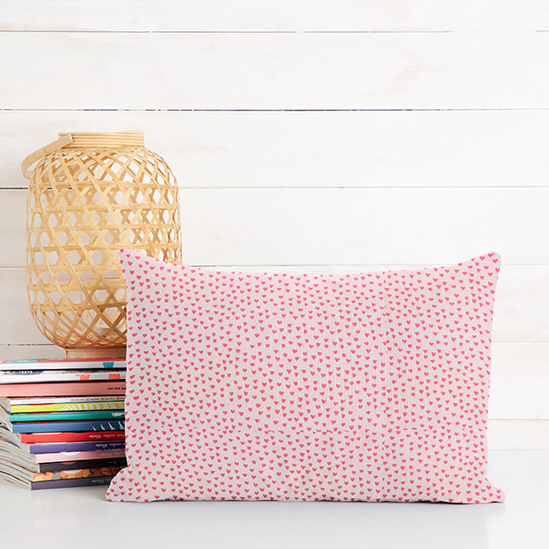 Decorative cotton twill fabric, mini hearts – light pink,  image number 6