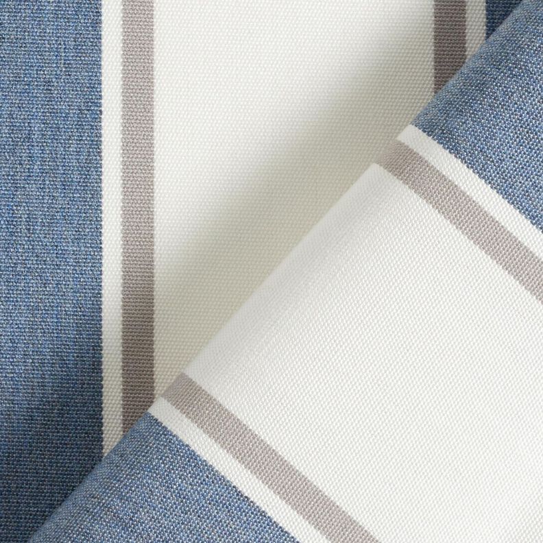Outdoor Fabric Canvas fine stripes – offwhite/blue grey,  image number 4