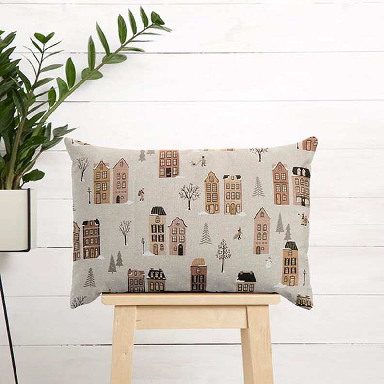 Decor Fabric Half Panama winter scene – natural/light brown,  image number 8