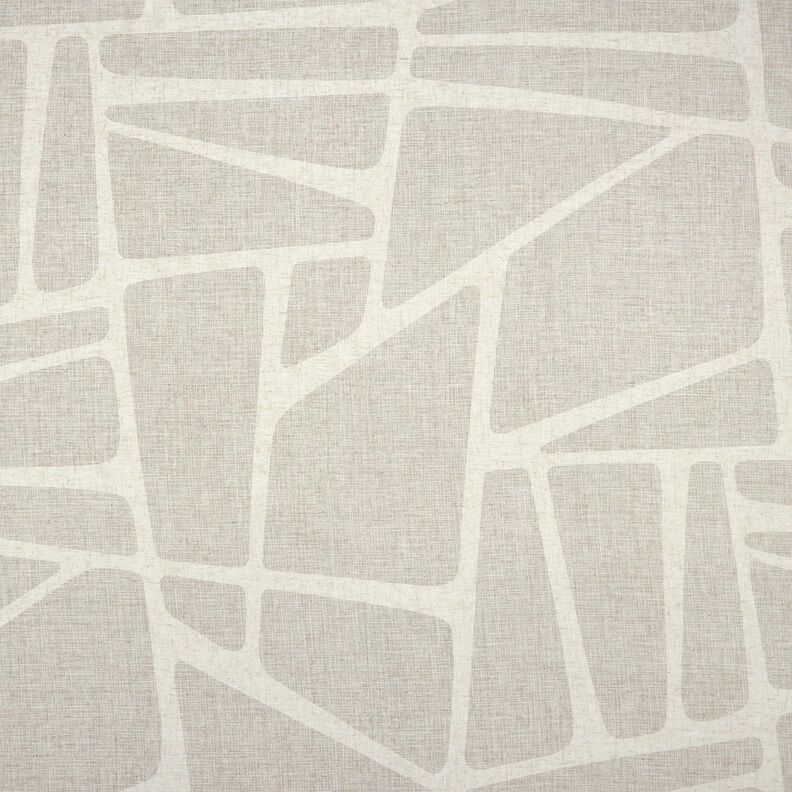 Curtain Fabric Linen Blend Shapes  – light taupe/natural,  image number 1