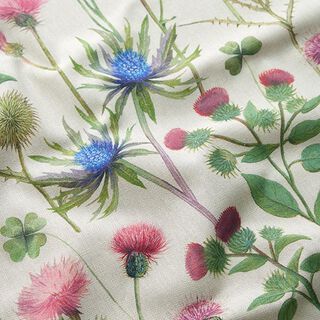 Decor Fabric Half Panama Thistles – pine/natural, 