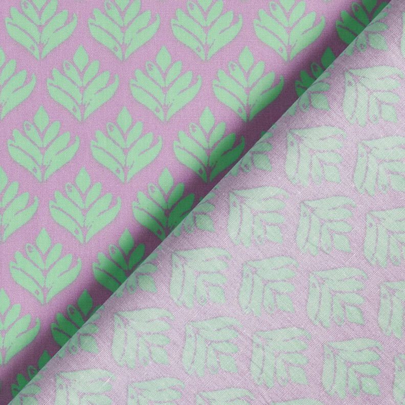 Coated Cotton Abstract Fans – pastel violet/mint,  image number 4