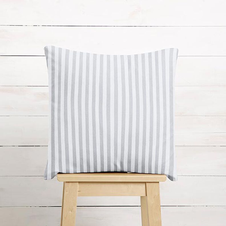 Decor Fabric Half Panama Vertical stripes – light grey/white,  image number 7